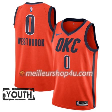 Maillot Basket Enfant Oklahoma City Thunder Russell Westbrook 0 2018-19 Nike Orange Swingman